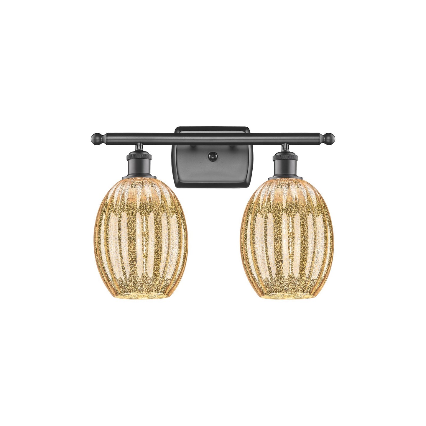 Innovations Preston Bulb 16.25in 2-Light Bath Vanity Light | Industrial Oil Rubbed Bronze and Mercury Glass | Bathroom | Model 516-2W-OB-G459-6ME