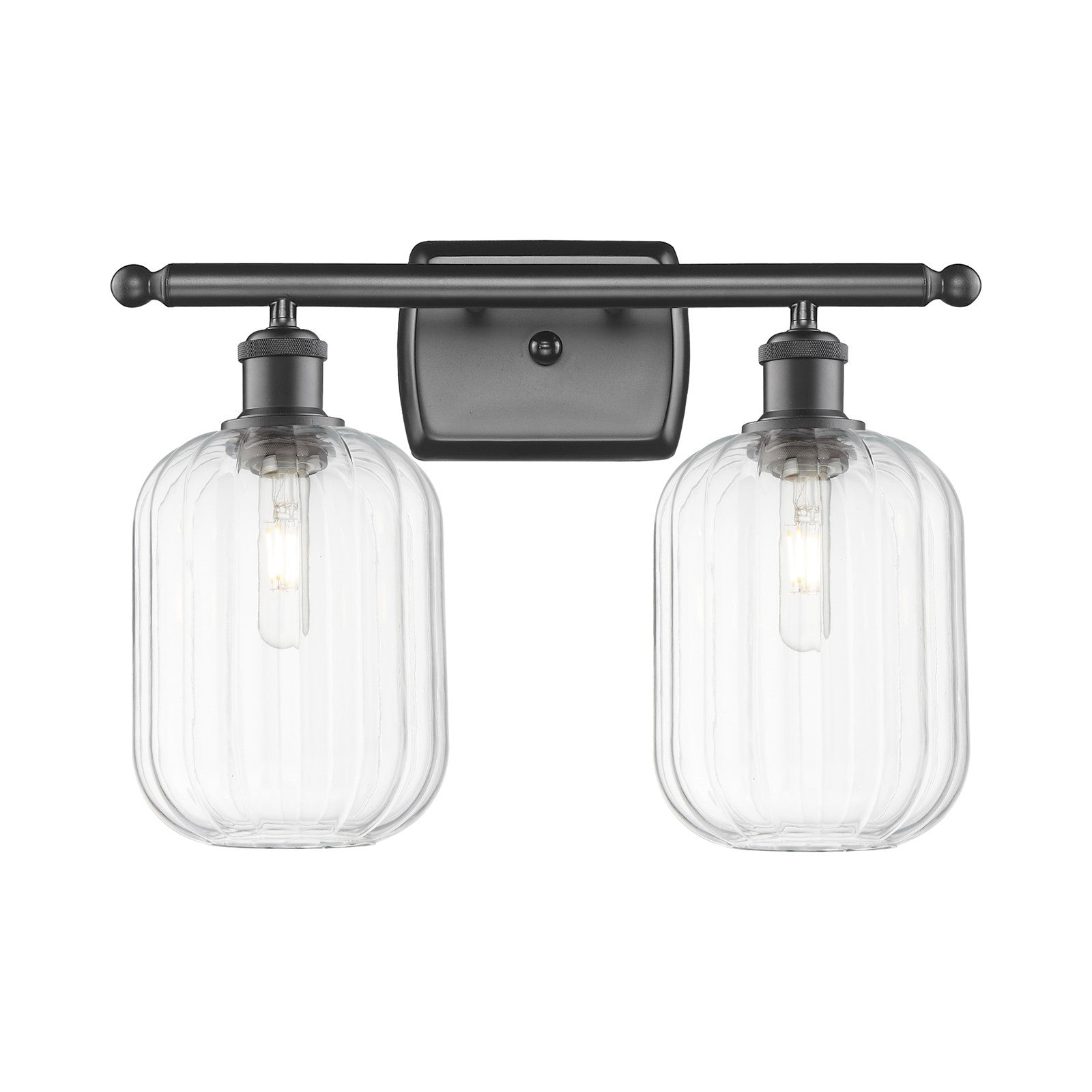 Innovations Preston Cylinder 16.75in 2-Light Bath Vanity Light | Industrial Oil Rubbed Bronze and Clear Glass | Bathroom | Model 516-2W-OB-G460-7CL