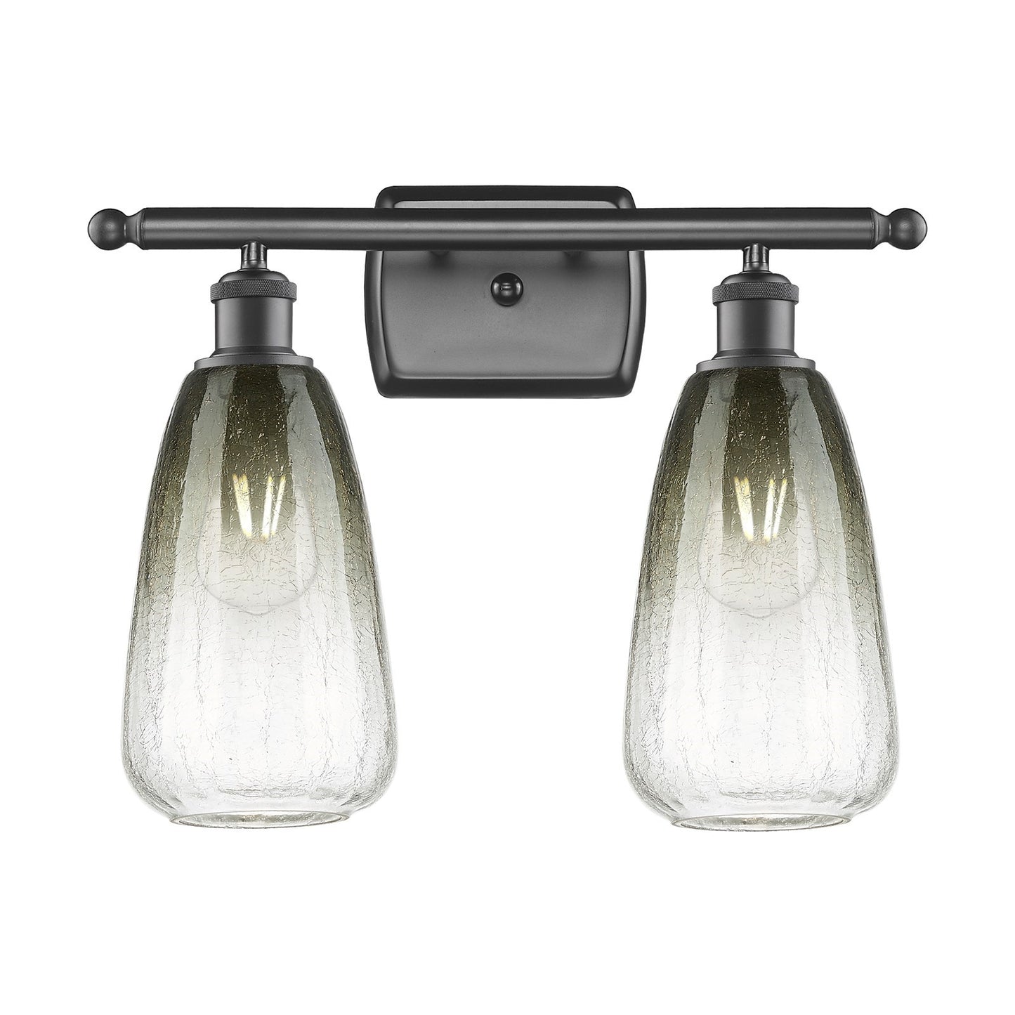 Innovations Brookhaven Almond 16in 2-Light Bath Vanity | Industrial Oil Rubbed Bronze and Slate Glass | Bathroom & Powder | Model 516-2W-OB-G480-6SL