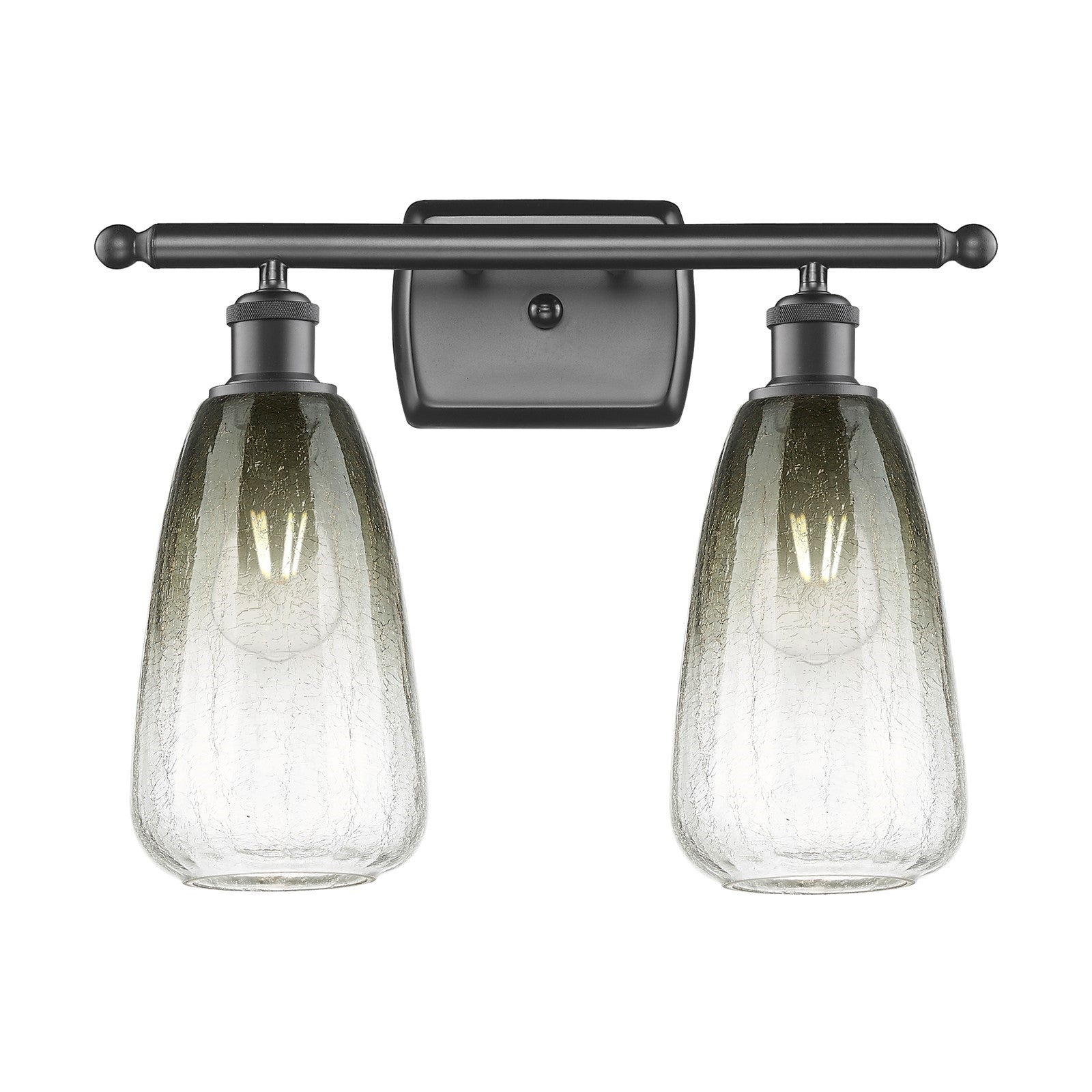 Innovations Brookhaven Almond 16in 2-Light Bath Vanity | Industrial Oil Rubbed Bronze and Slate Glass | Bathroom & Powder | Model 516-2W-OB-G480-6SL