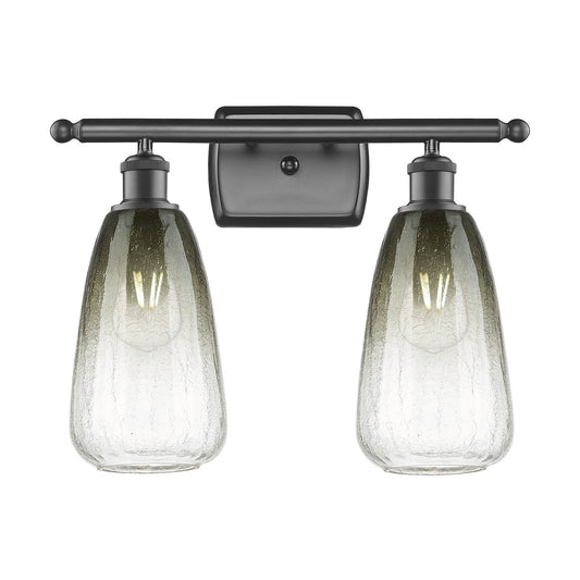 Innovations Brookhaven Almond 16in 2-Light Bath Vanity | Industrial Oil Rubbed Bronze and Slate Glass | Bathroom & Powder | Model 516-2W-OB-G480-6SL
