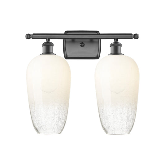Innovations Brookhaven Flute 17in 2-Light Bath Vanity Light | Industrial Oil Rubbed Bronze and Opal Glass | Bathroom | Model 516-2W-OB-G484-7OP