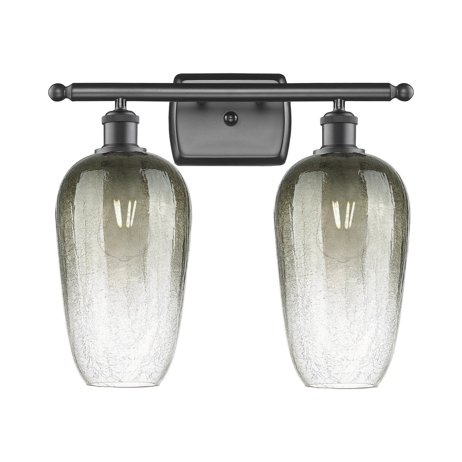 Innovations Brookhaven Flute 17in 2-Light Bath Vanity Light | Industrial Oil Rubbed Bronze and Slate Glass | Bathroom | Model 516-2W-OB-G484-7SL