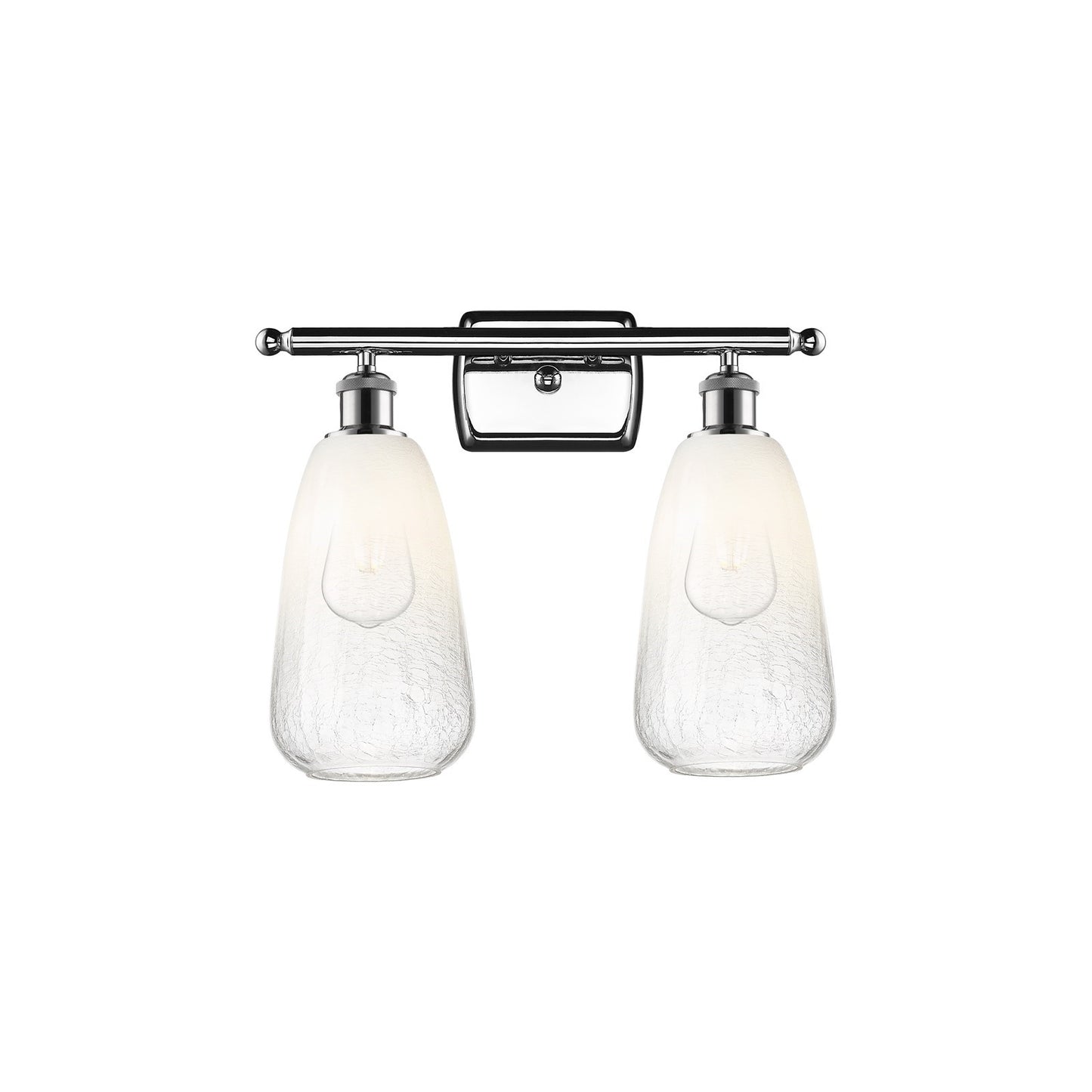 Innovations Brookhaven Almond 16in 2-Light Bath Vanity Light | Industrial Polished Chrome and Opal Glass | Bathroom | Model 516-2W-PC-G480-6OP