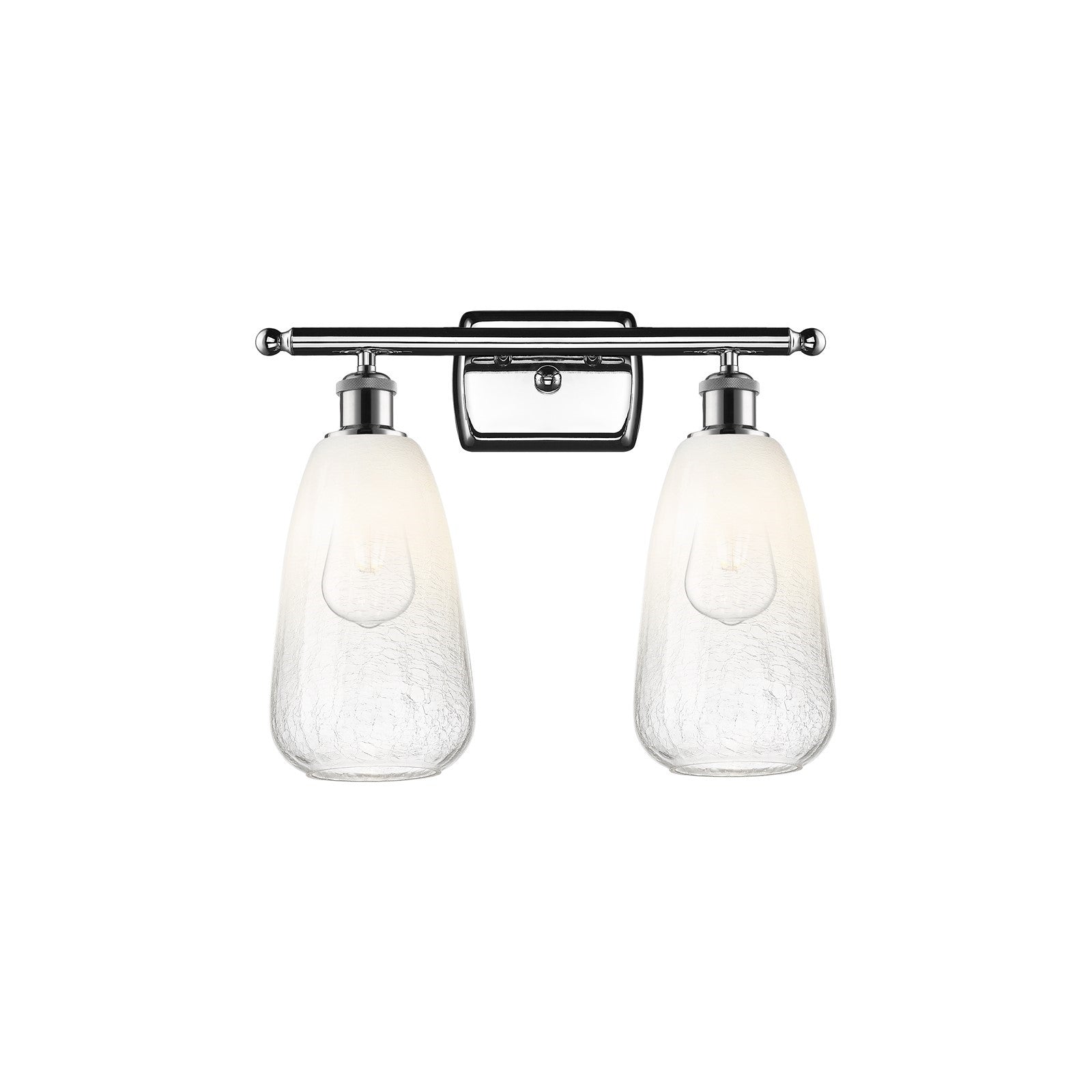 Innovations Brookhaven Almond 16in 2-Light Bath Vanity Light | Industrial Polished Chrome and Opal Glass | Bathroom | Model 516-2W-PC-G480-6OP