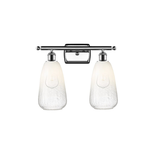 Innovations Brookhaven Almond 16in 2-Light Bath Vanity Light | Industrial Polished Chrome and Opal Glass | Bathroom | Model 516-2W-PC-G480-6OP