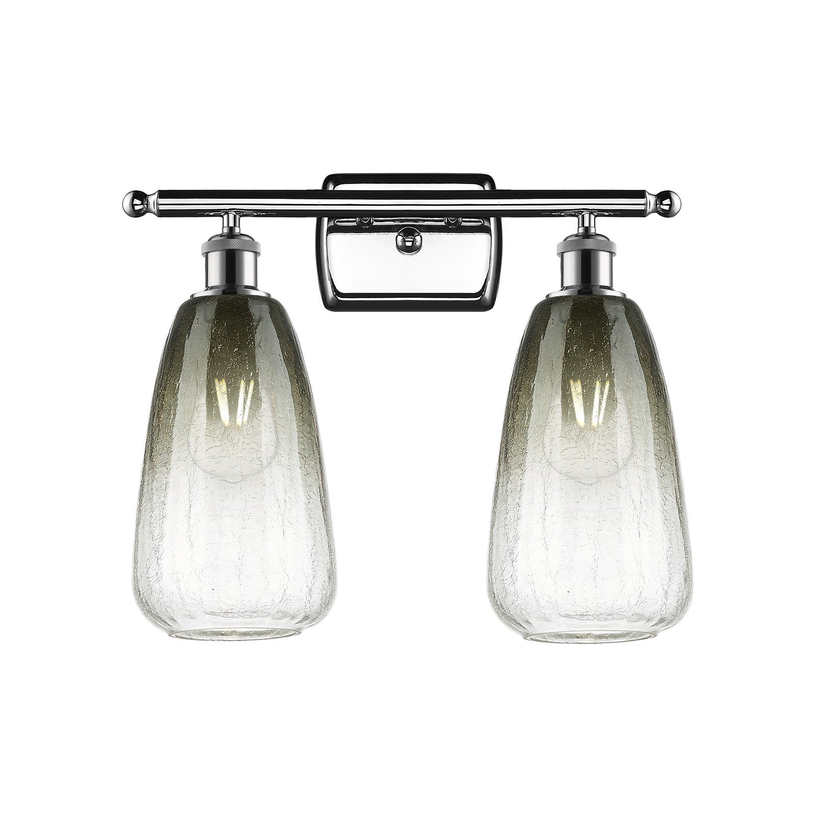 Innovations Brookhaven Almond 16in 2-Light Bath Vanity Light | Industrial Polished Chrome and Slate Glass | Bathroom | Model 516-2W-PC-G480-6SL