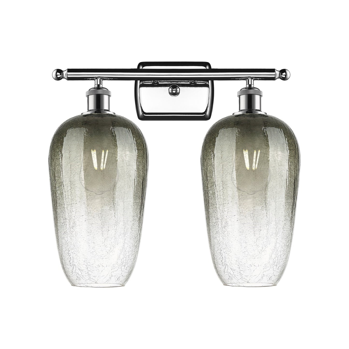 Innovations Brookhaven Flute 17in 2-Light Bath Vanity Light | Industrial Polished Chrome and Slate Glass | Bathroom | Model 516-2W-PC-G484-7SL