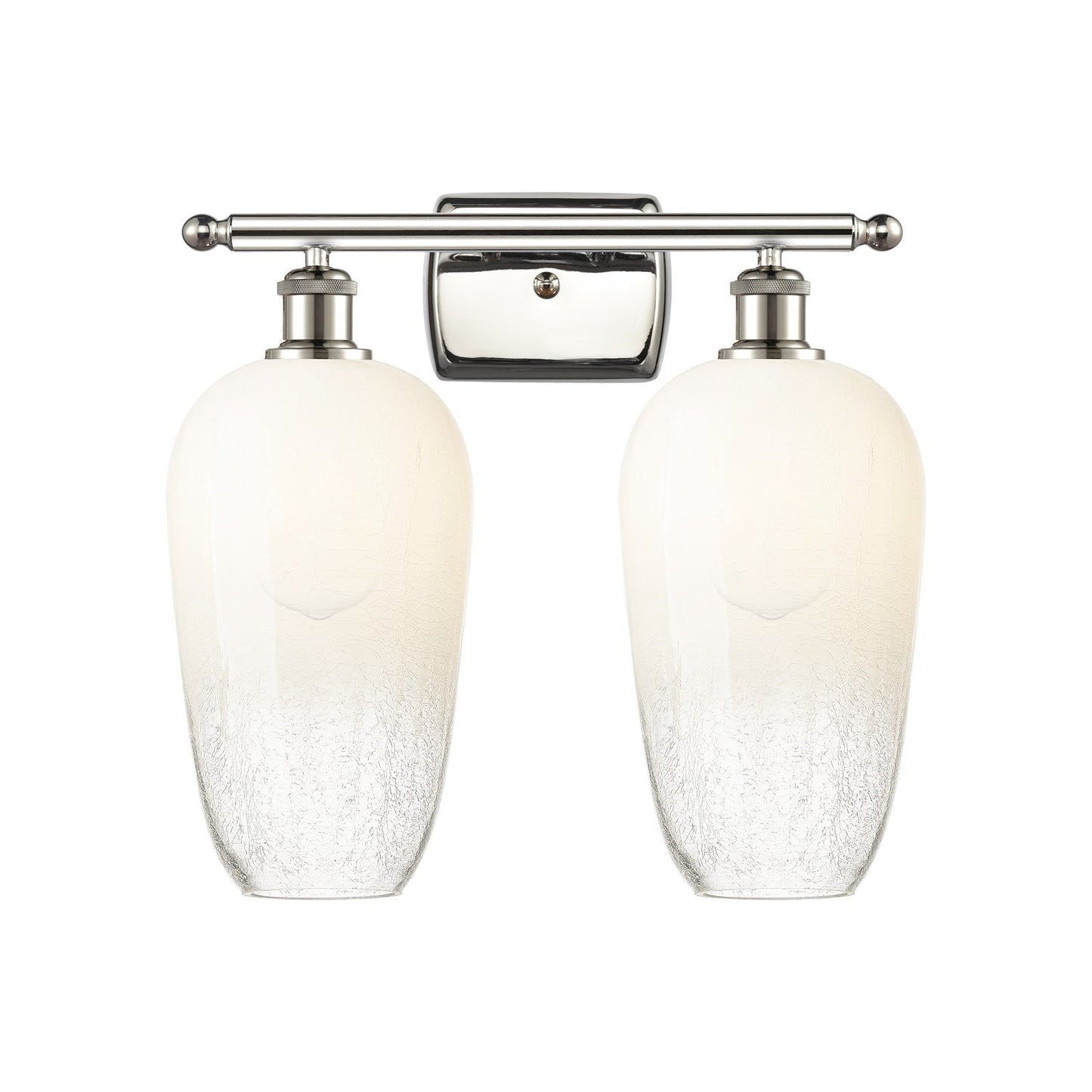 Innovations Brookhaven Flute 17in 2-Light Bath Vanity Light | Industrial Polished Nickel and Opal Glass | Bathroom | Model 516-2W-PN-G484-7OP