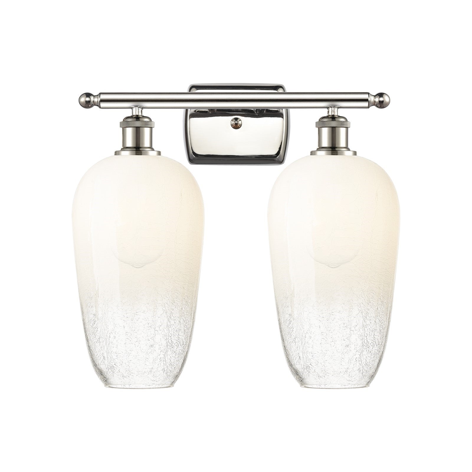 Innovations Brookhaven Flute 17in 2-Light Bath Vanity Light | Industrial Polished Nickel and Opal Glass | Bathroom | Model 516-2W-PN-G484-7OP