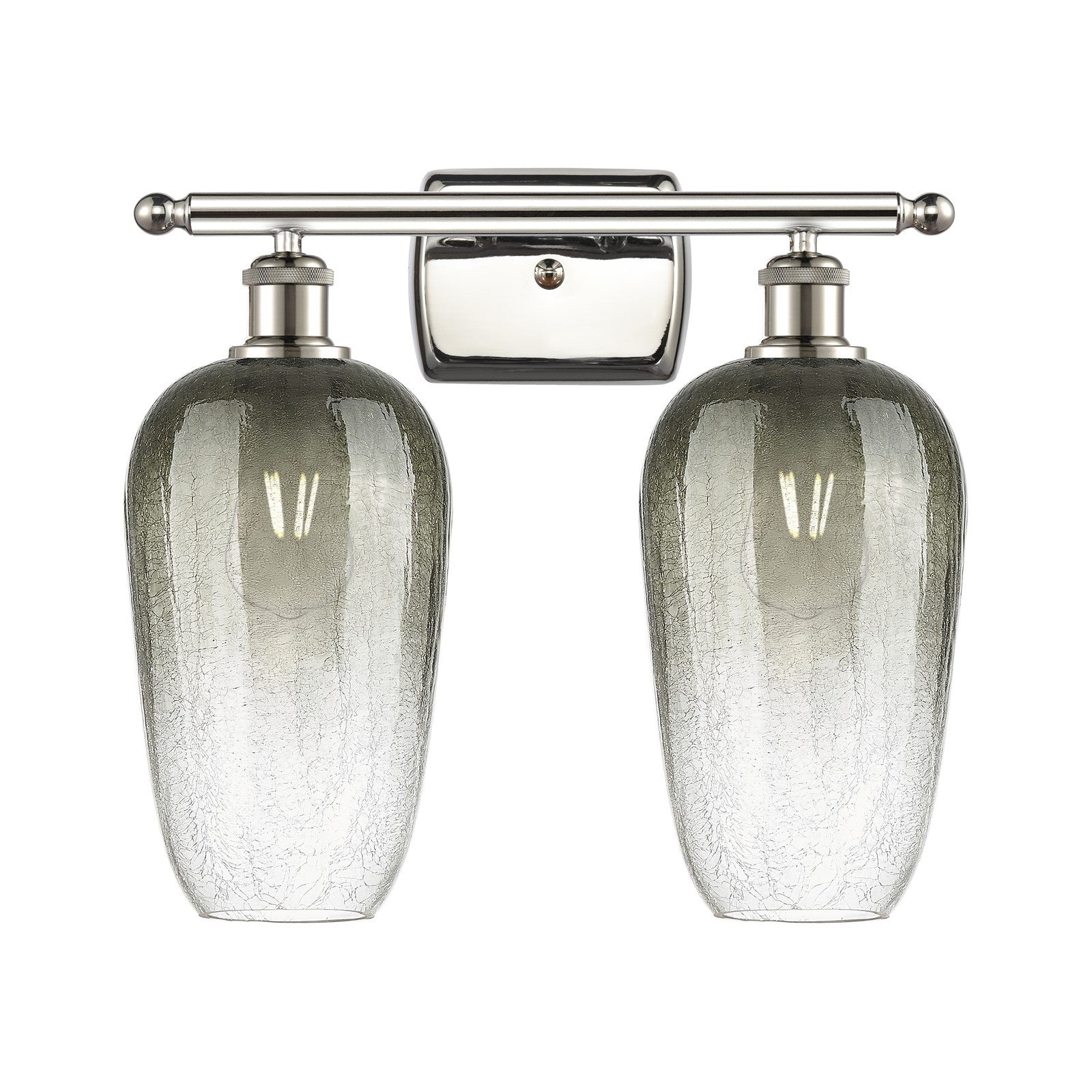 Innovations Brookhaven Flute 17in 2-Light Bath Vanity Light | Industrial Polished Nickel and Slate Glass | Bathroom | Model 516-2W-PN-G484-7SL