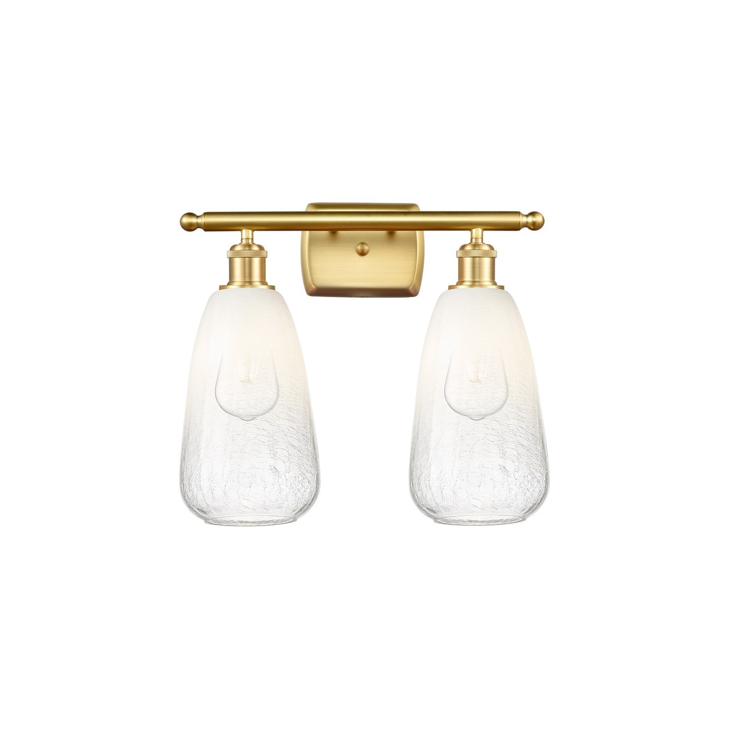 Innovations Brookhaven Almond 16in 2-Light Bath Vanity | Industrial Satin Gold and Opal Glass | Bathroom & Powder Room | Model 516-2W-SG-G480-6OP