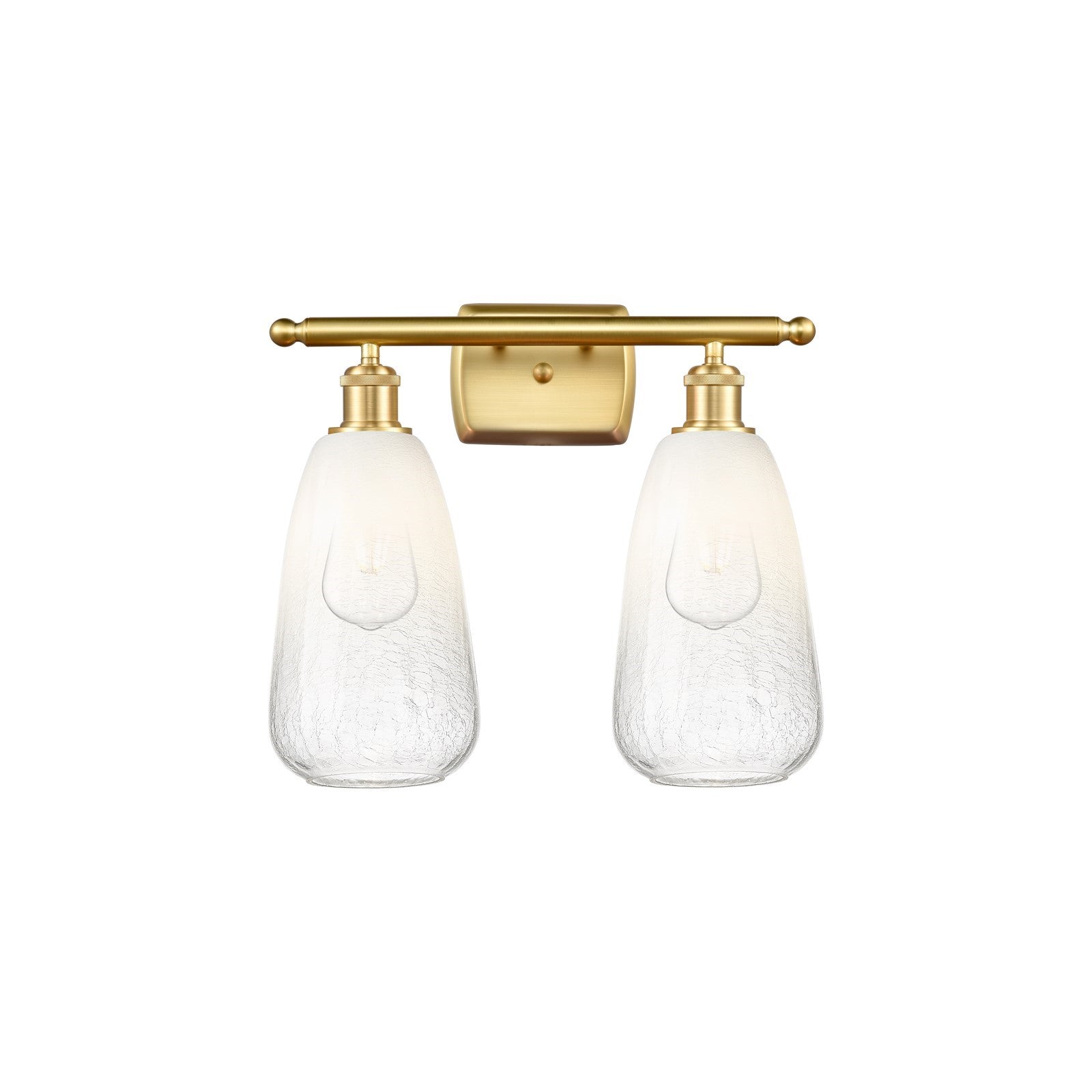 Innovations Brookhaven Almond 16in 2-Light Bath Vanity | Industrial Satin Gold and Opal Glass | Bathroom & Powder Room | Model 516-2W-SG-G480-6OP