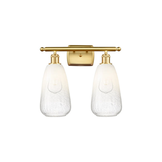Innovations Brookhaven Almond 16in 2-Light Bath Vanity | Industrial Satin Gold and Opal Glass | Bathroom & Powder Room | Model 516-2W-SG-G480-6OP