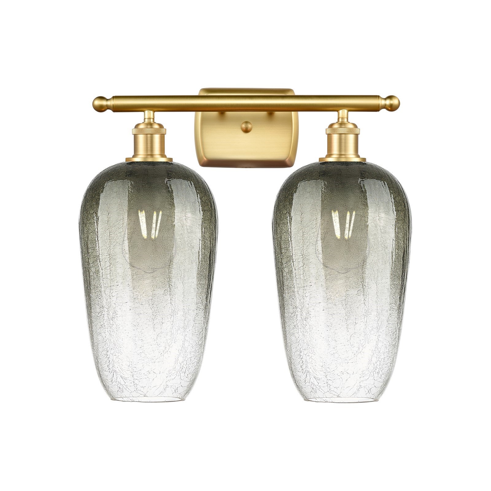 Innovations Brookhaven Flute 17in 2-Light Bath Vanity | Industrial Satin Gold and Slate Glass | Bathroom & Powder Room | Model 516-2W-SG-G484-7SL