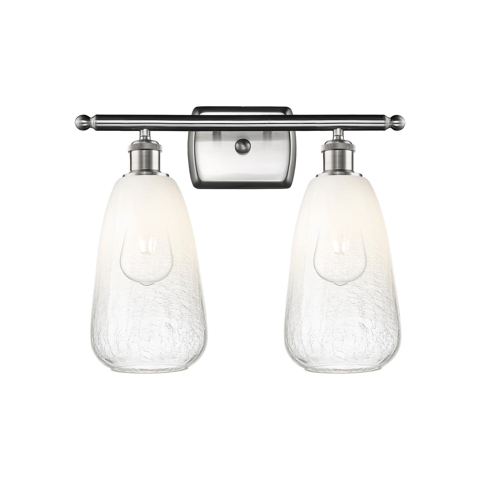 Innovations Brookhaven Almond 16in 2-Light Bath Vanity | Industrial Brushed Satin Nickel and Opal Glass | Bathroom | Model 516-2W-SN-G480-6OP