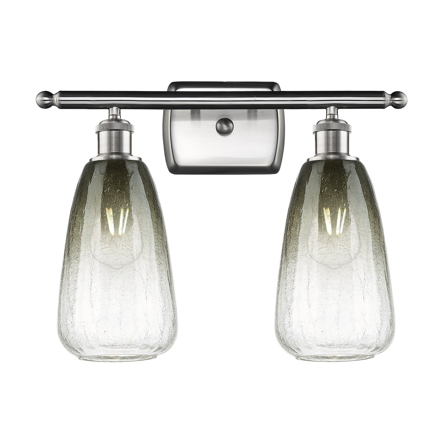 Innovations Brookhaven Almond 16in 2-Light Bath Vanity | Industrial Brushed Satin Nickel and Slate Glass | Bathroom | Model 516-2W-SN-G480-6SL
