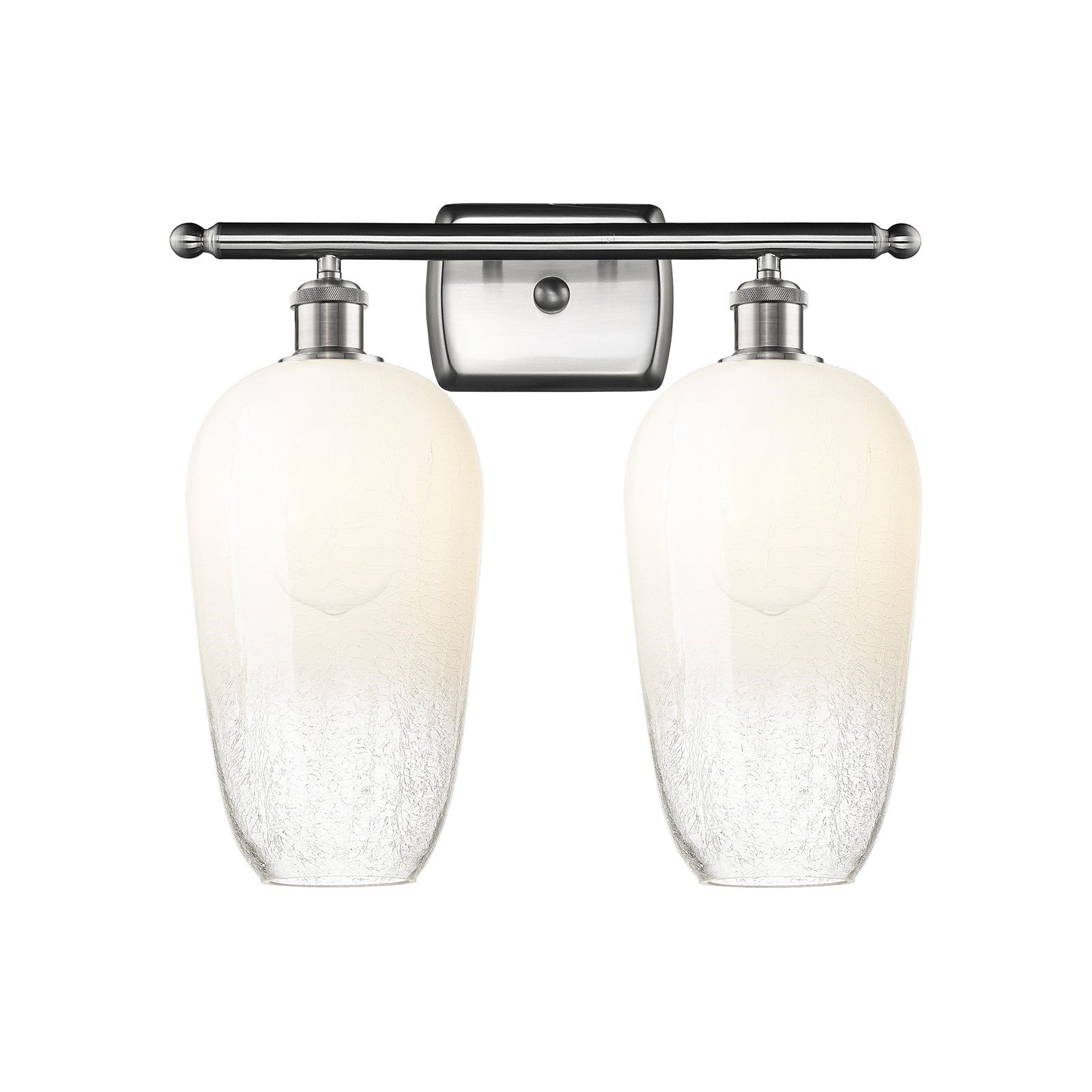 Innovations Brookhaven Flute 17in 2-Light Bath Vanity | Industrial Brushed Satin Nickel and Opal Glass | Bathroom & Powder | Model 516-2W-SN-G484-7OP