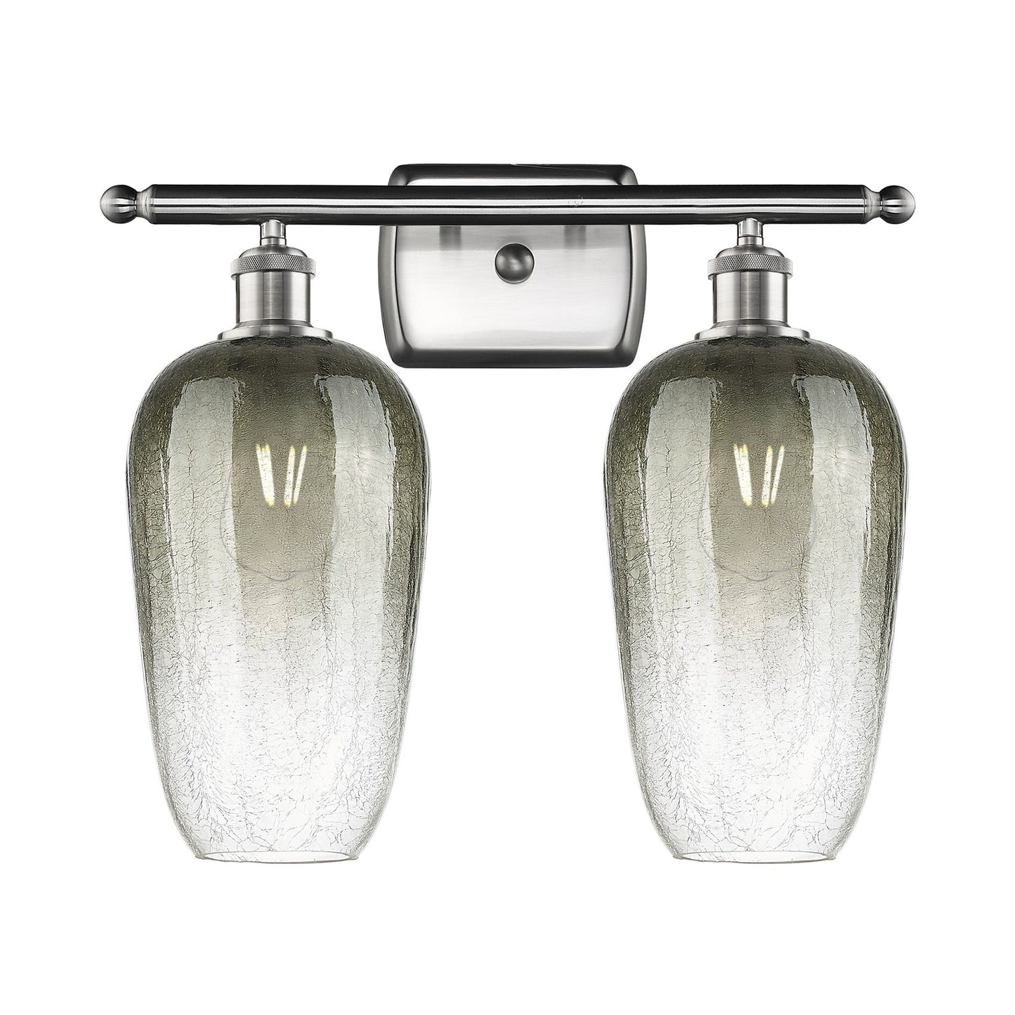 Innovations Brookhaven Flute 17in 2-Light Bath Vanity | Industrial Brushed Satin Nickel and Slate Glass | Bathroom | Model 516-2W-SN-G484-7SL