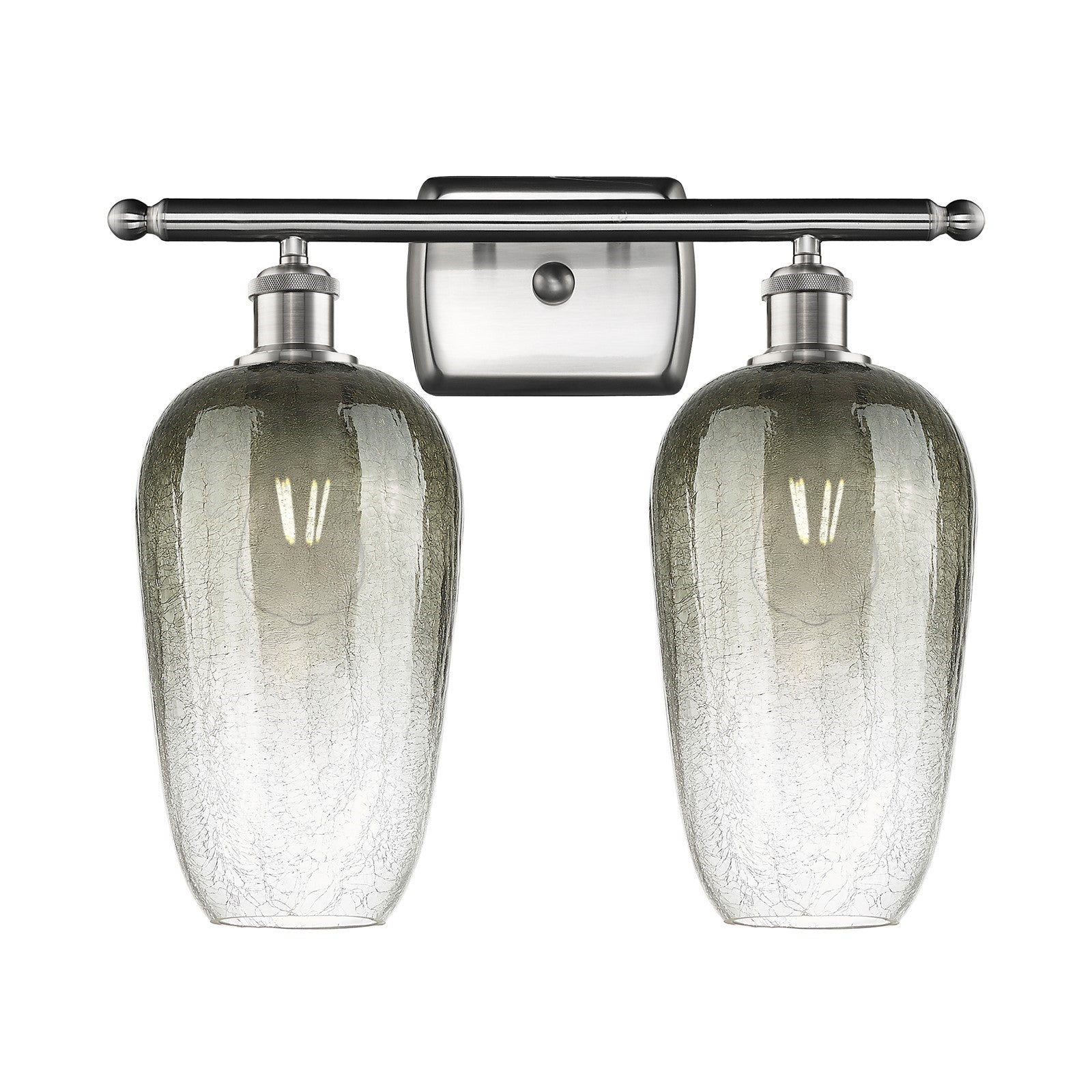 Innovations Brookhaven Flute 17in 2-Light Bath Vanity | Industrial Brushed Satin Nickel and Slate Glass | Bathroom | Model 516-2W-SN-G484-7SL
