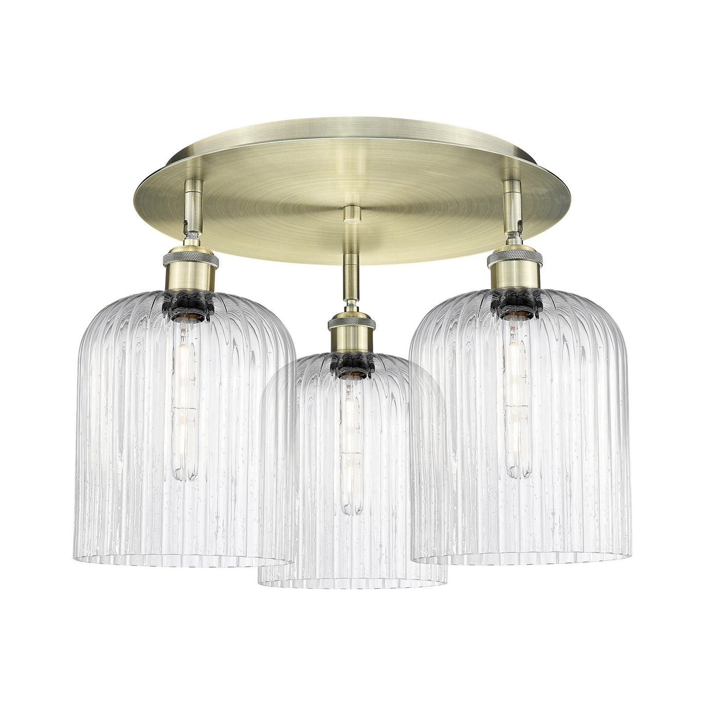 Innovations Bridal Veil 17in 3-Light Semi-Flush Mount | Art Nouveau Antique Brass and Seedy Glass | Kitchen Island | Model 516-3C-AB-G559-8SDY