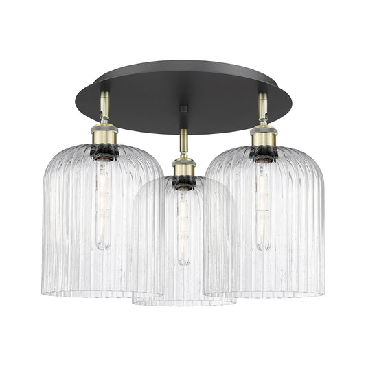 Innovations Bridal Veil 17in 3-Light Semi-Flush | Art Nouveau Black Antique Brass and Seedy Glass | Dining Room | Model 516-3C-BAB-G559-8SDY