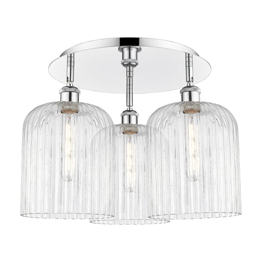 Innovations Bridal Veil 17in 3-Light Semi-Flush | Art Nouveau Polished Chrome and Clear Glass | Bedroom & Entryway | Model 516-3C-PC-G559-8CL