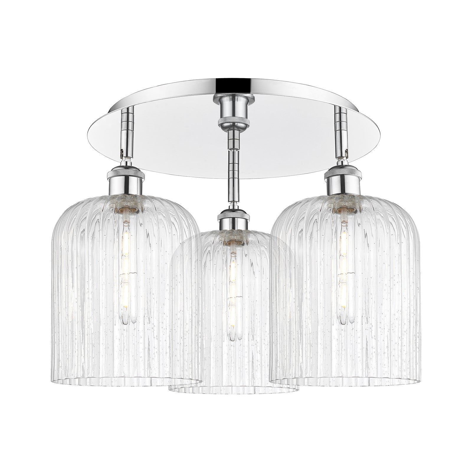 Innovations Bridal Veil 17in 3-Light Semi-Flush | Art Nouveau Polished Chrome and Seedy Glass | Kitchen & Dining Room | Model 516-3C-PC-G559-8SDY