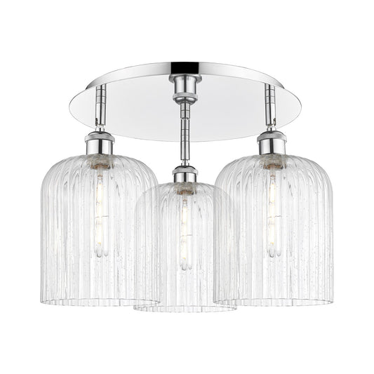 Innovations Bridal Veil 17in 3-Light Semi-Flush | Art Nouveau Polished Chrome and Seedy Glass | Kitchen & Dining Room | Model 516-3C-PC-G559-8SDY