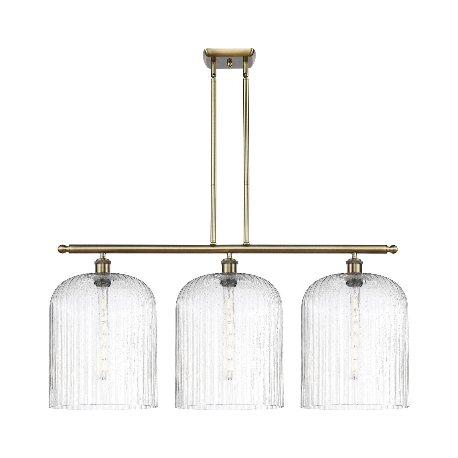 Innovations Bridal Veil 36in 3-Light Island Light | Antique Brass and Seedy Glass | Kitchen Island & Dining Room | Model 516-3I-AB-G559-12SDY