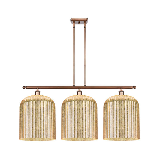 Innovations Bridal Veil 36in 3-Light Island Light | Art Nouveau Antique Copper and Mercury Glass | Kitchen Island | Model 516-3I-AC-G559-12ME