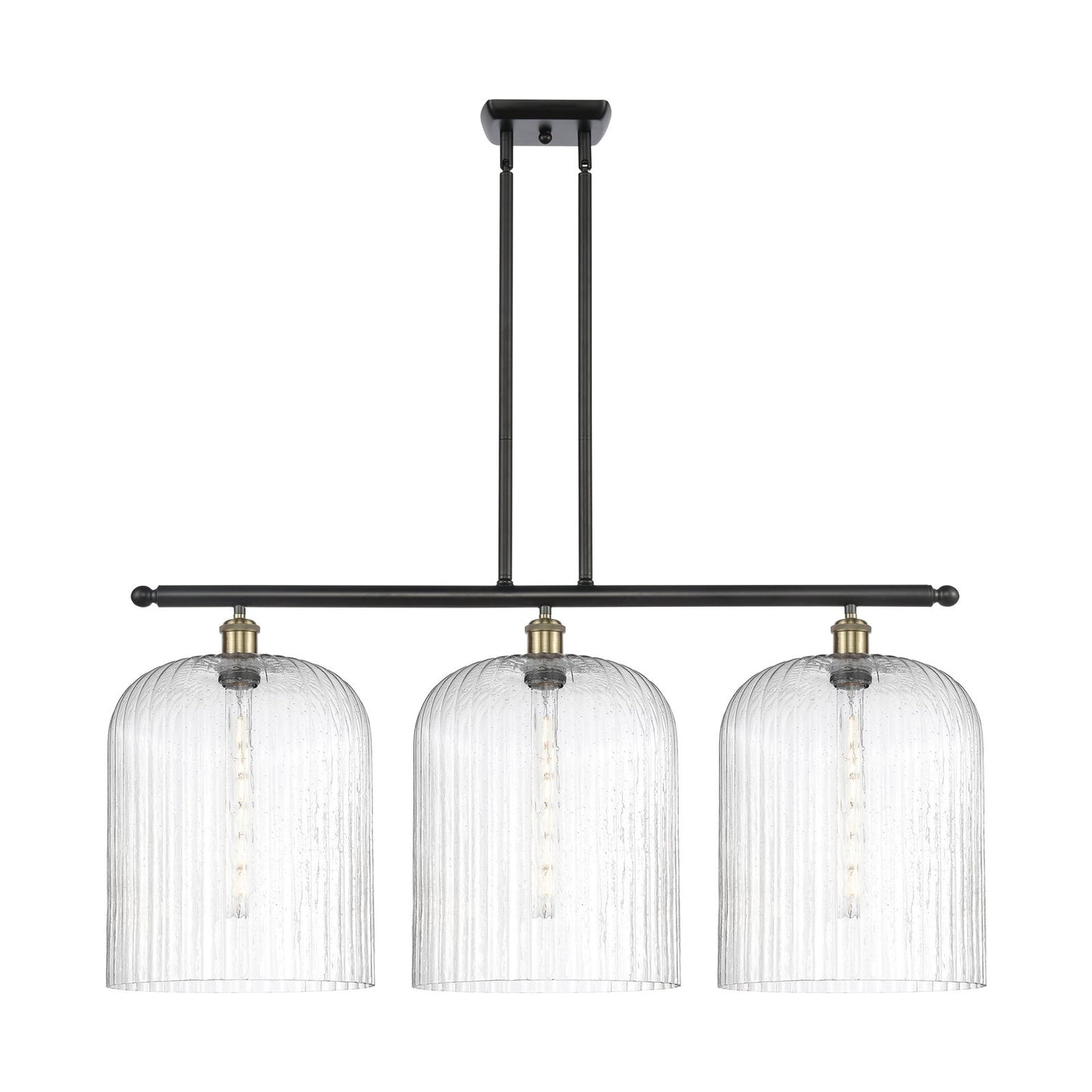 Innovations Bridal Veil 36in 3-Light Island Light | Art Nouveau Black Antique Brass and Seedy Glass | Kitchen Island | Model 516-3I-BAB-G559-12SDY