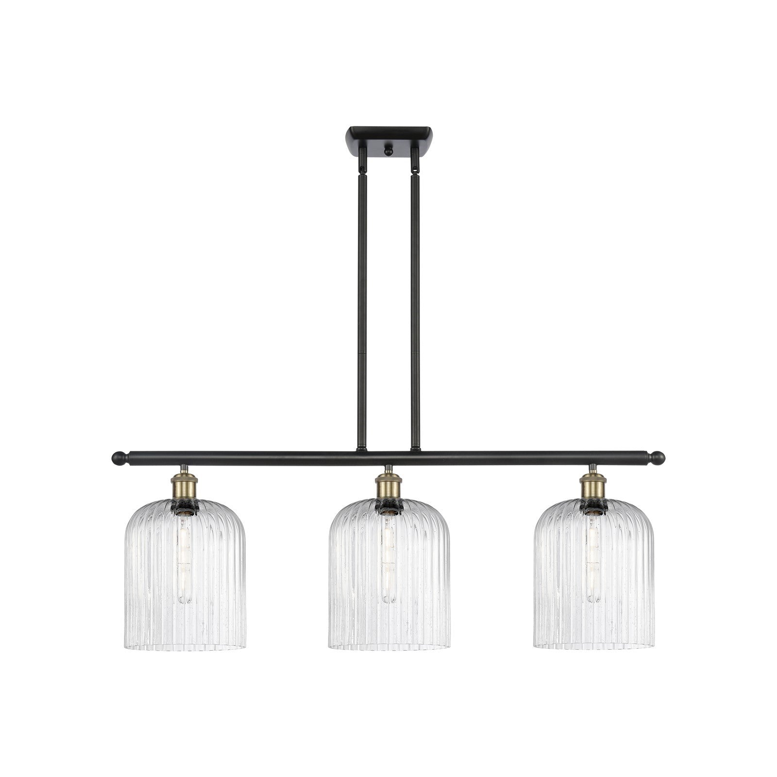 Innovations Bridal Veil 36in 3-Light Island Light | Art Nouveau Black Antique Brass and Seedy Glass | Kitchen Island | Model 516-3I-BAB-G559-8SDY