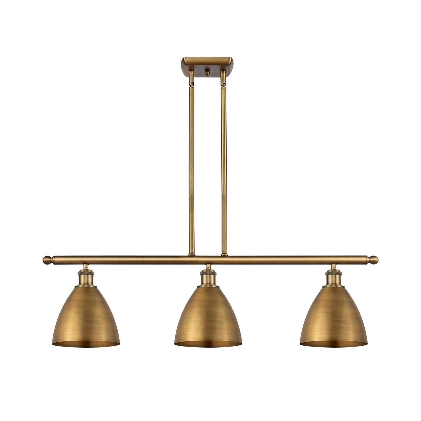 Innovations Bristol 36in 3-Light LED Island Light | Industrial Brushed Brass and Brushed Brass Metal | Kitchen Island | Model 516-3I-BB-MBD-75-BB-LED