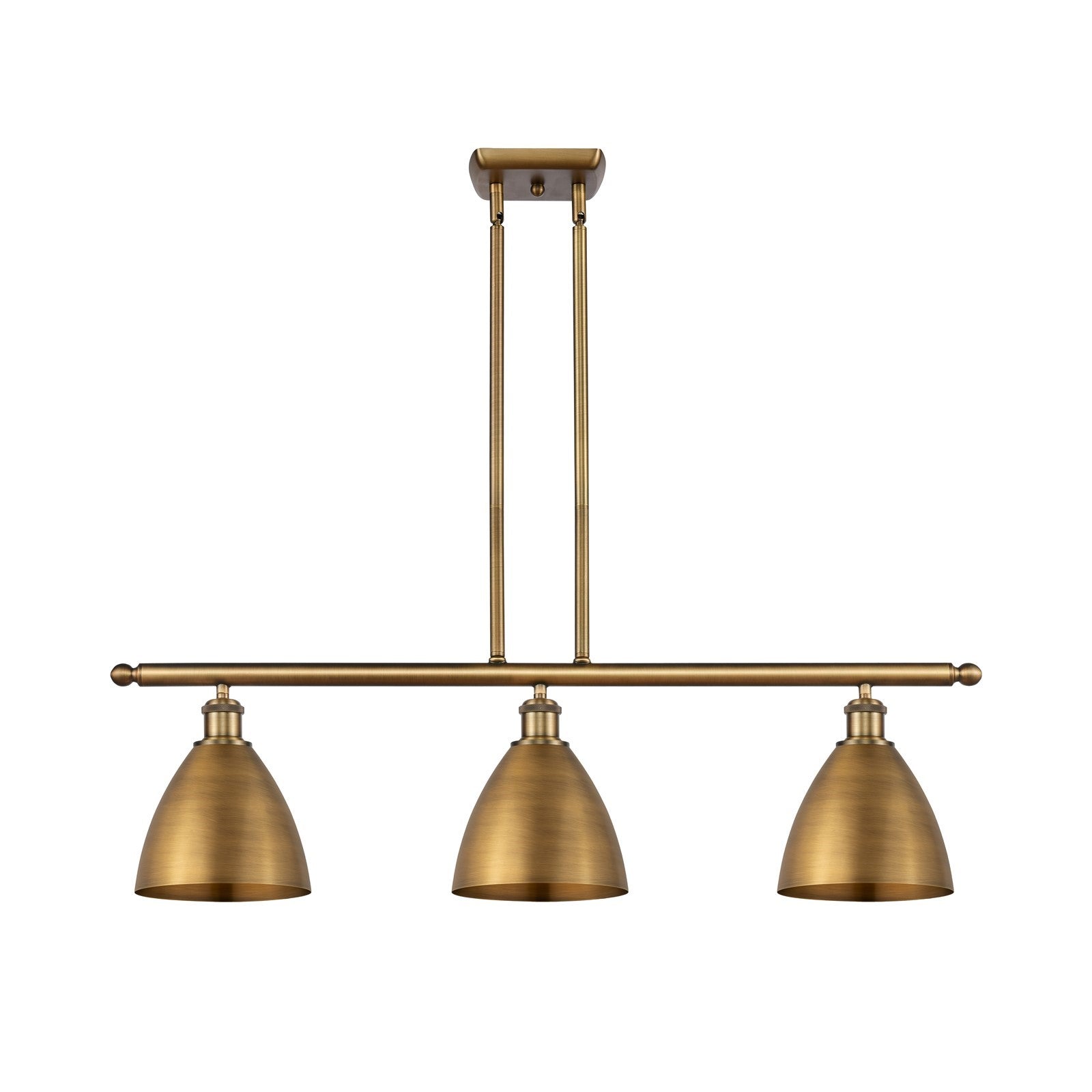 Innovations Bristol 36in 3-Light LED Island Light | Industrial Brushed Brass and Brushed Brass Metal | Kitchen Island | Model 516-3I-BB-MBD-75-BB-LED