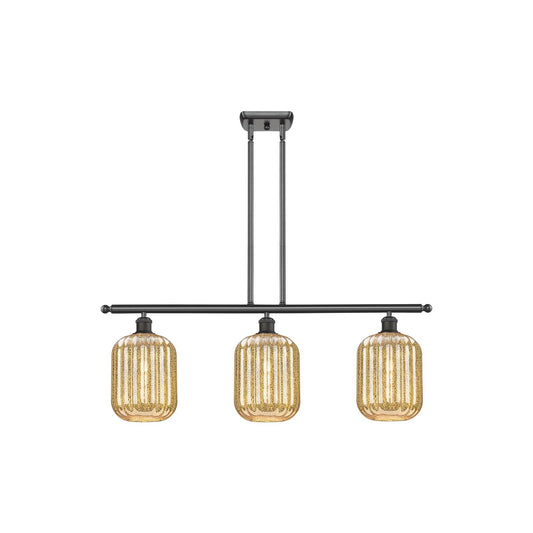 Innovations Preston Cylinder 36in 3-Light Island Light | Industrial Oil Rubbed Bronze Steel and Mercury Glass | Kitchen Island | Model 516-3I-OB-G460-7ME
