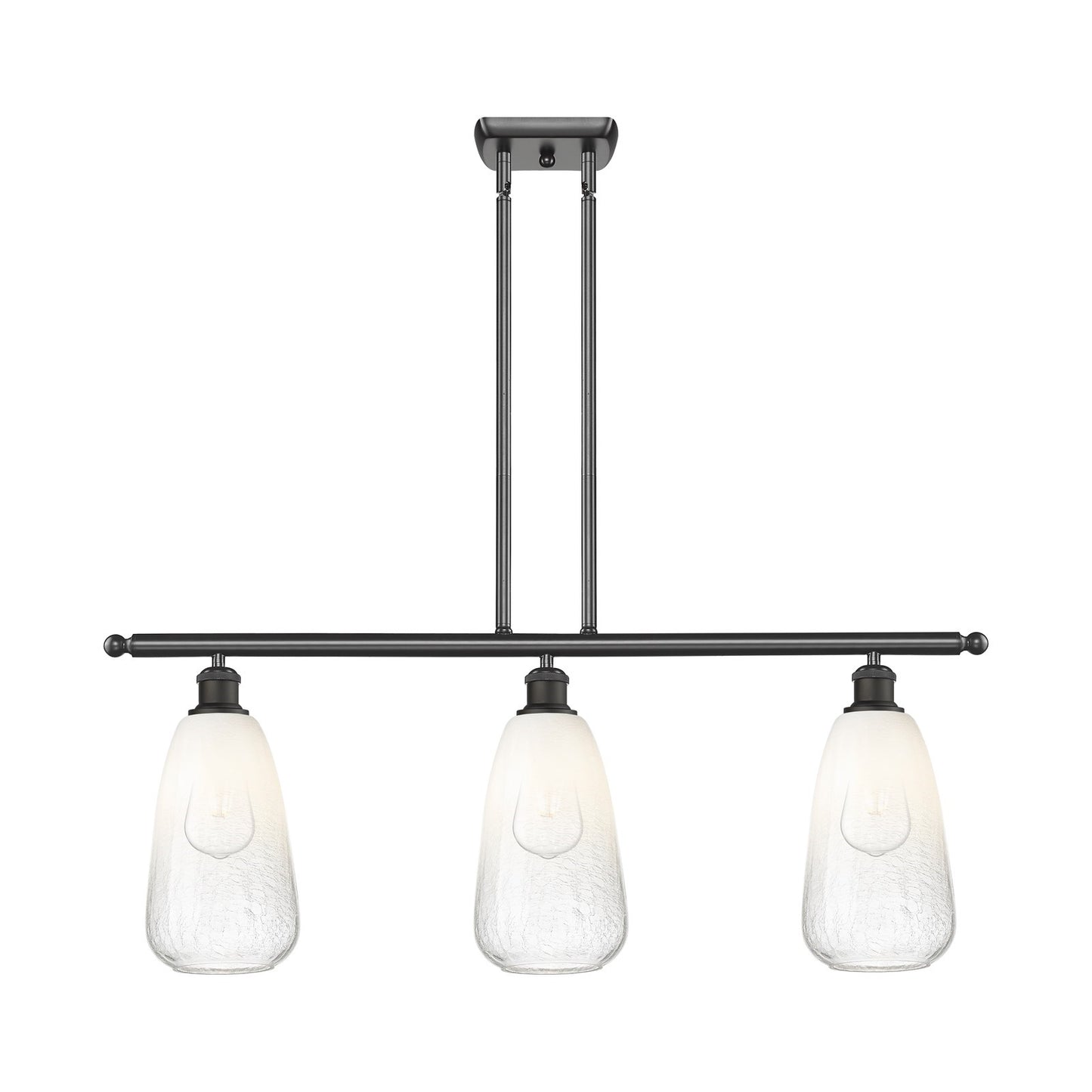 Innovations Brookhaven Almond 36in 3-Light Island Light | Industrial Oil Rubbed Bronze Steel and Opal Glass | Kitchen Island | Model 516-3I-OB-G480-6OP