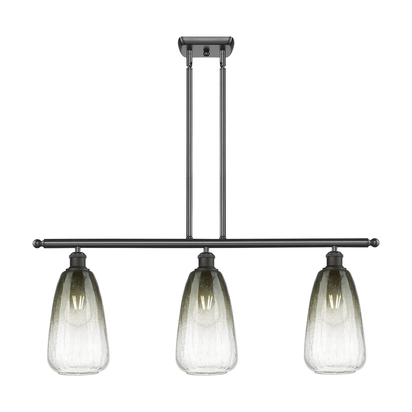 Innovations Brookhaven Almond 36in 3-Light Island Light | Industrial Oil Rubbed Bronze Steel and Slate Glass | Kitchen Island & | Model 516-3I-OB-G480-6SL