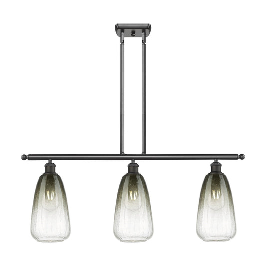 Innovations Brookhaven Almond 36in 3-Light Island Light | Industrial Oil Rubbed Bronze Steel and Slate Glass | Kitchen Island & | Model 516-3I-OB-G480-6SL
