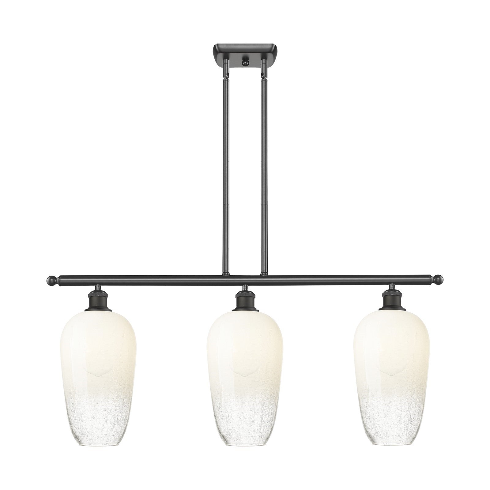 Innovations Brookhaven Flute 36in 3-Light Island Light | Industrial Oil Rubbed Bronze Steel and Opal Glass | Kitchen Island & | Model 516-3I-OB-G484-7OP