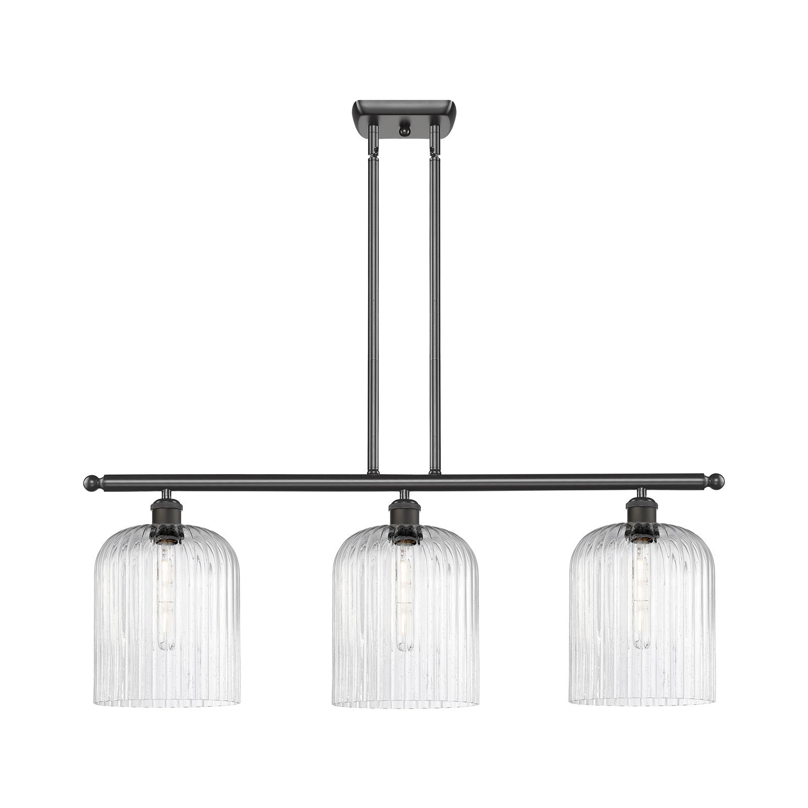 Innovations Bridal Veil 36in 3-Light Island Light | Art Nouveau Oil Rubbed Bronze Steel and Seedy Glass | Kitchen Island & | Model 516-3I-OB-G559-8SDY