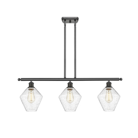 Innovations Ballston Cindyrella 36in 3-Light Island Pendant | Nautical Transitional Oil Rubbed Bronze Steel and Seedy Glass | Model 516-3I-OB-G654-8