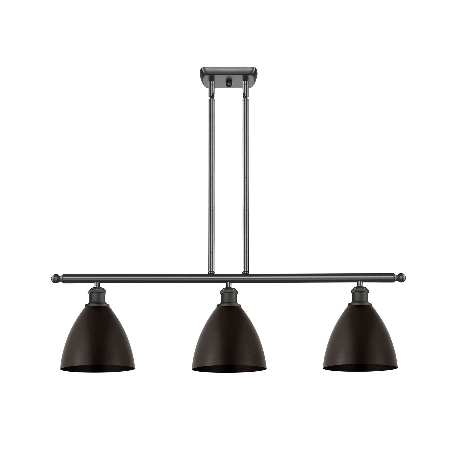 Innovations Bristol 36in 3-Light Island Light | Industrial Farmhouse Oil Rubbed Bronze Steel and Cast Brass with Oil | Model 516-3I-OB-MBD-75-OB-LED
