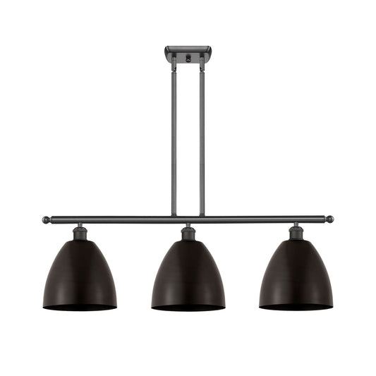 Innovations Bristol 36in 3-Light Island Light | Industrial Oil Rubbed Bronze Steel and Oil Rubbed Bronze Metal Shade | Kitchen | Model 516-3I-OB-MBD-9-OB