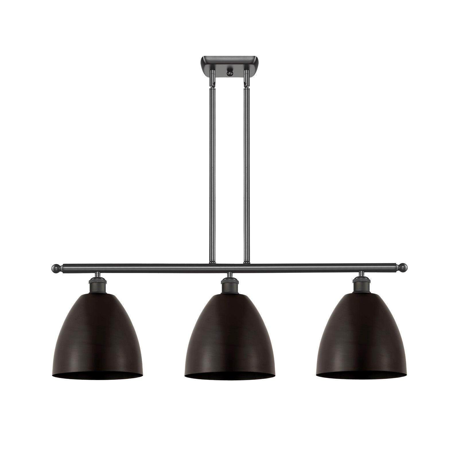 Innovations Bristol 36in 3-Light Island Light | Industrial Oil Rubbed Bronze Steel and Cast Brass Metal Shade | Kitchen | Model 516-3I-OB-MBD-9-OB-LED