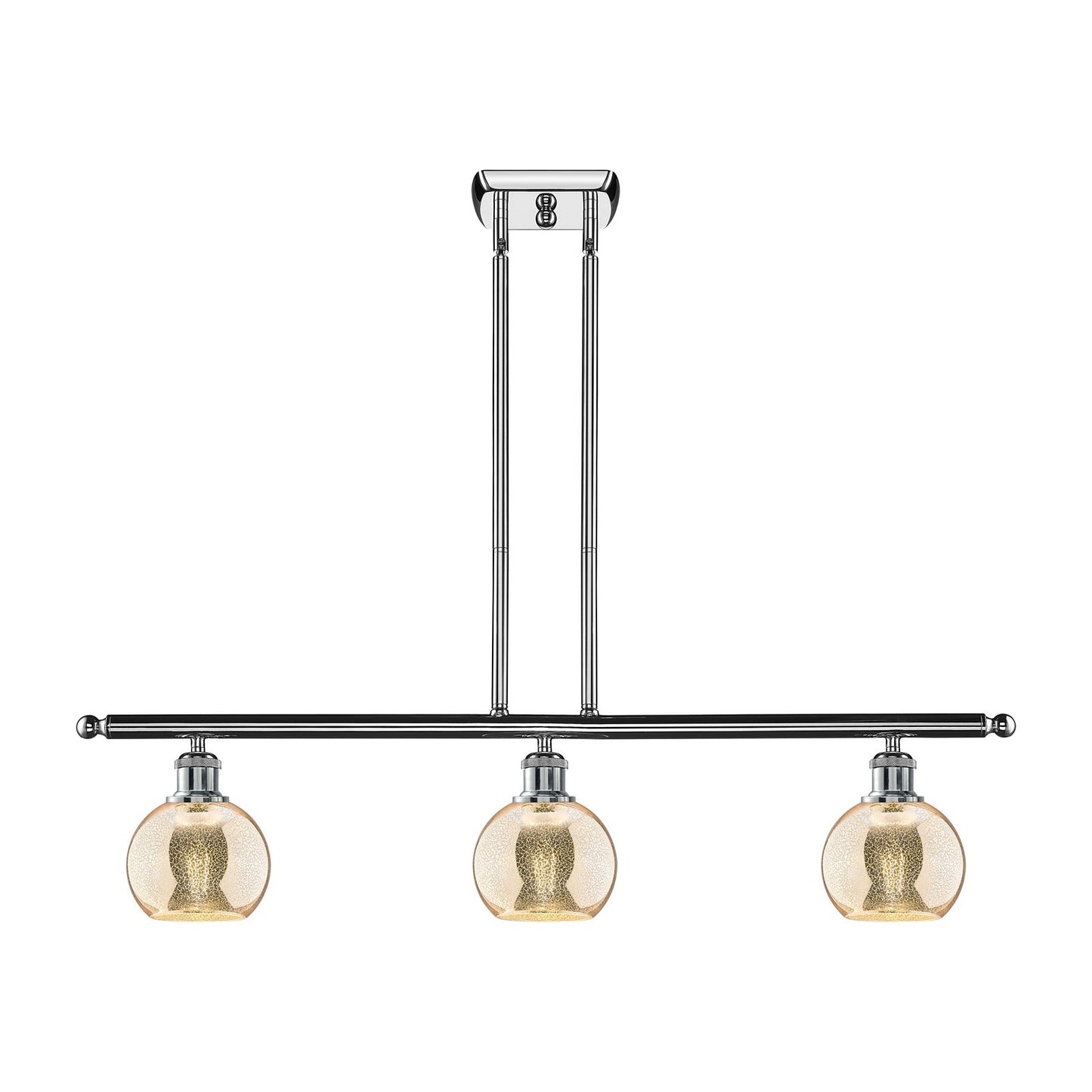 Innovations Athens 36in 3-Light Island Light | Industrial Polished Chrome and Mercury Glass | Kitchen Island & Dining Room | 36 x | Model 516-3I-PC-G128-6