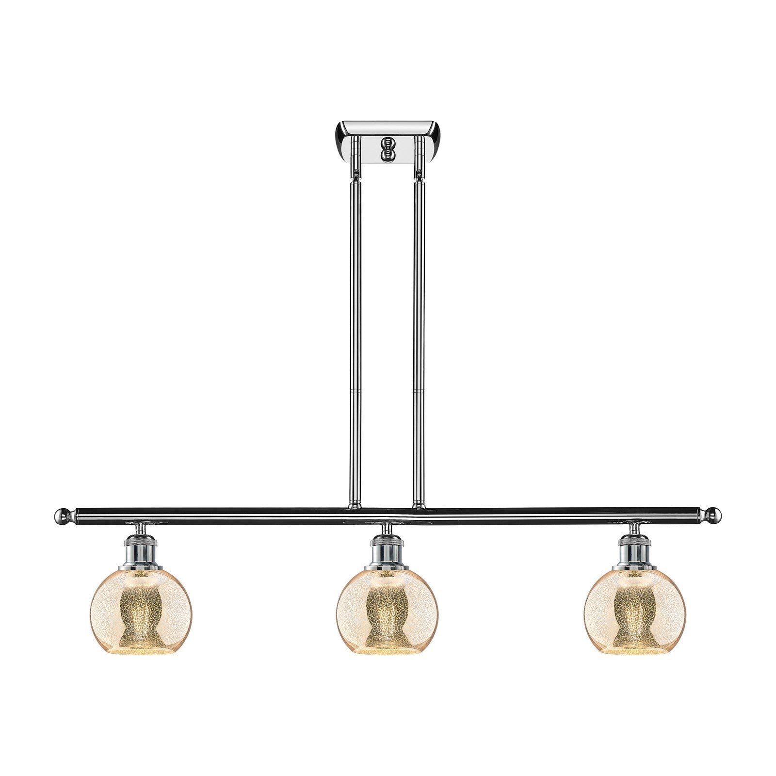 Innovations Athens 36in 3-Light Island Light | Industrial Polished Chrome and Mercury Glass | Kitchen Island & Dining Room | 36 x | Model 516-3I-PC-G128-6
