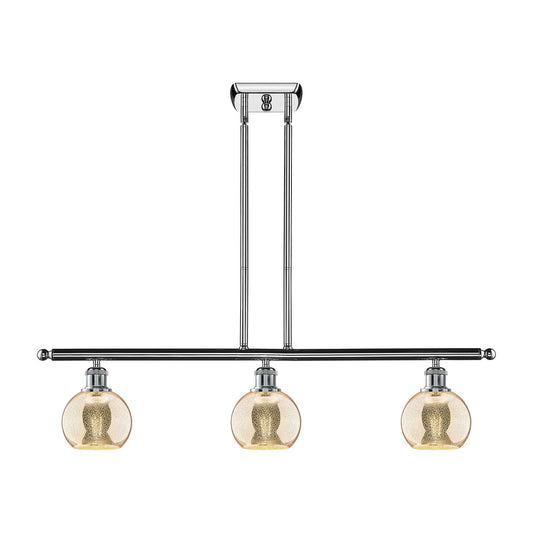 Innovations Athens 36in 3-Light Island Light | Industrial Polished Chrome and Mercury Glass | Kitchen Island & Dining Room | 36 x | Model 516-3I-PC-G128-6