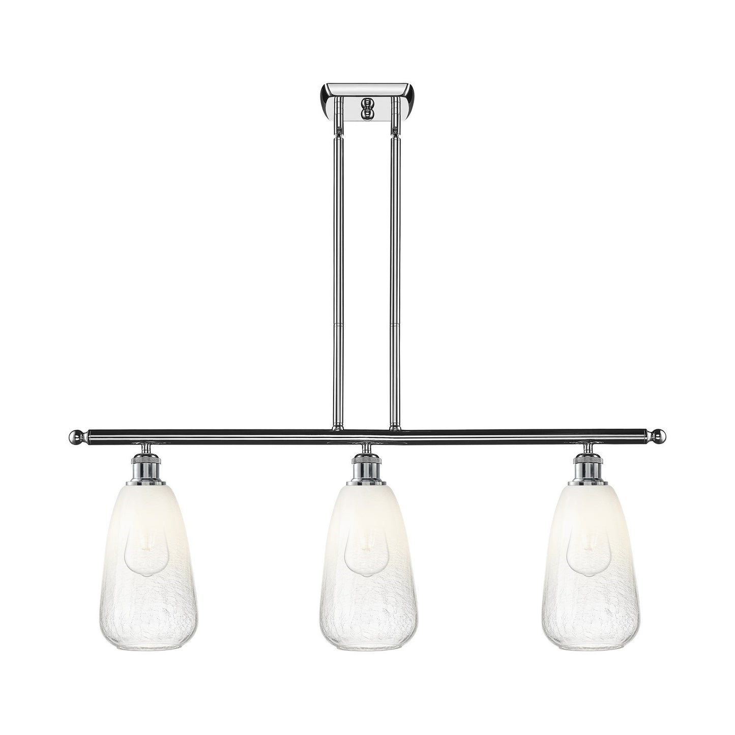 Innovations Brookhaven Almond 36in 3-Light Island Light | Industrial Polished Chrome Steel and Opal Glass | Kitchen Island & | Model 516-3I-PC-G480-6OP