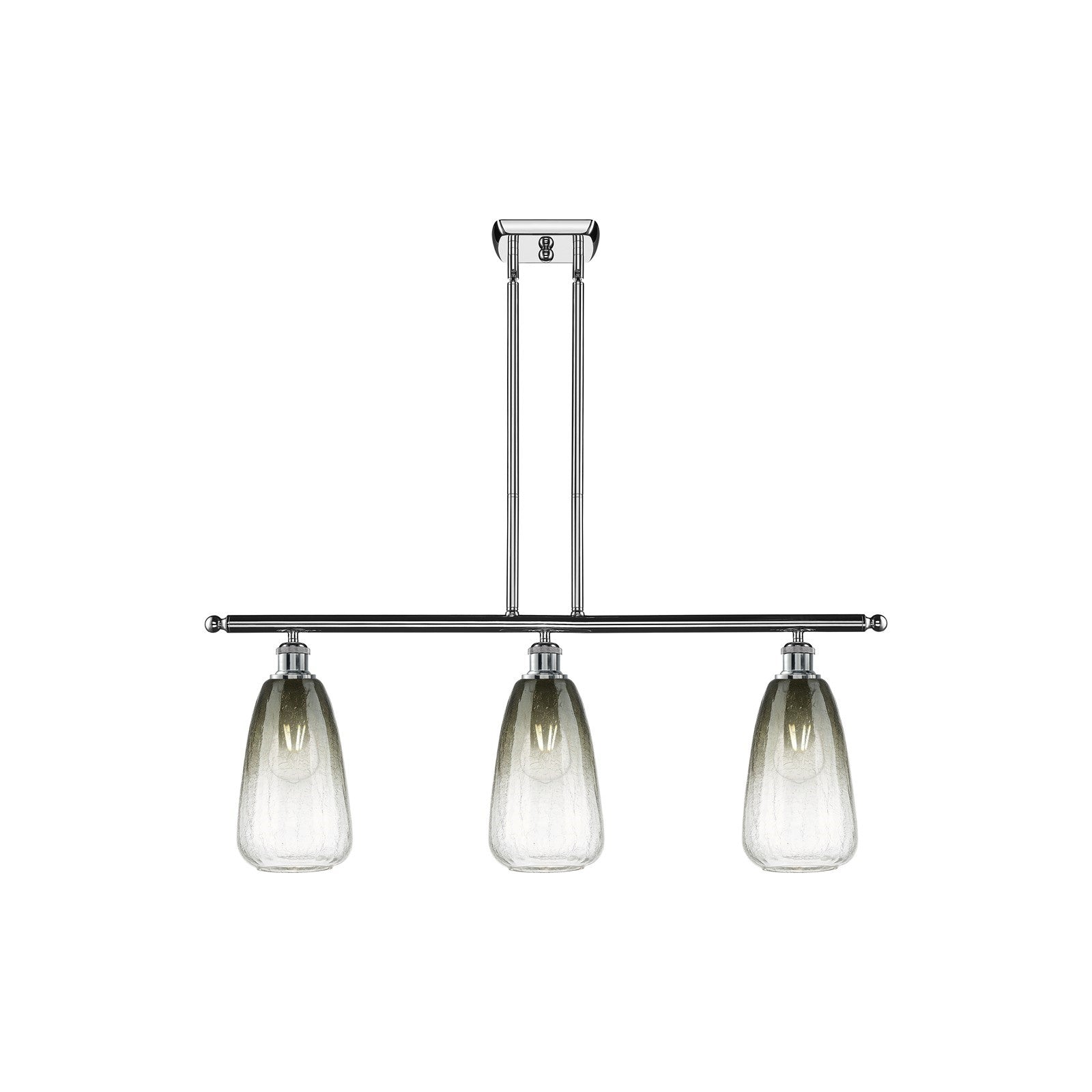 Innovations Brookhaven Almond 36in 3-Light Island Light | Industrial Polished Chrome Steel and Slate Glass | Kitchen Island | Model 516-3I-PC-G480-6SL